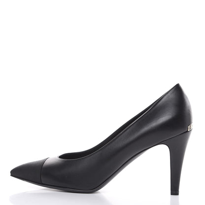 Chanel Lambskin Grosgrain Cap Toe Pumps 40 Black 1 of 9