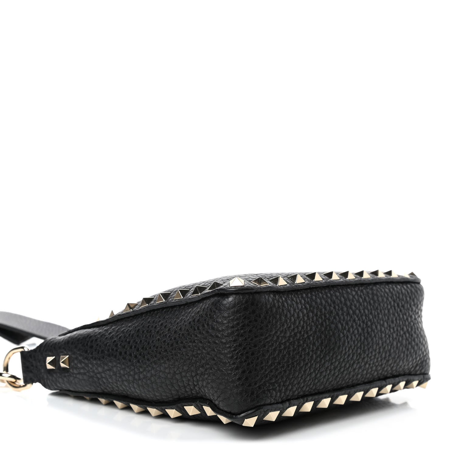 Valentino Garavani Pebbled Calfskin Mini Rockstud Flip-Lock Messenger Bag Black 3 of 4