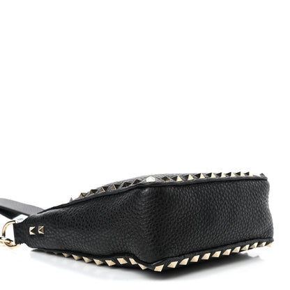 Valentino Garavani Pebbled Calfskin Mini Rockstud Flip-Lock Messenger Bag Black 3 of 4