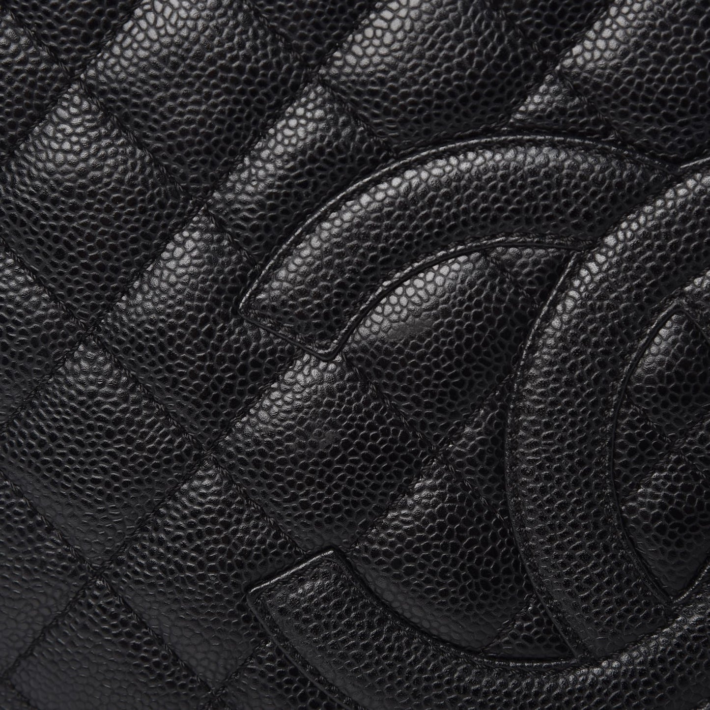 Caviar Quilted Grand Shopping Tote GST Black
