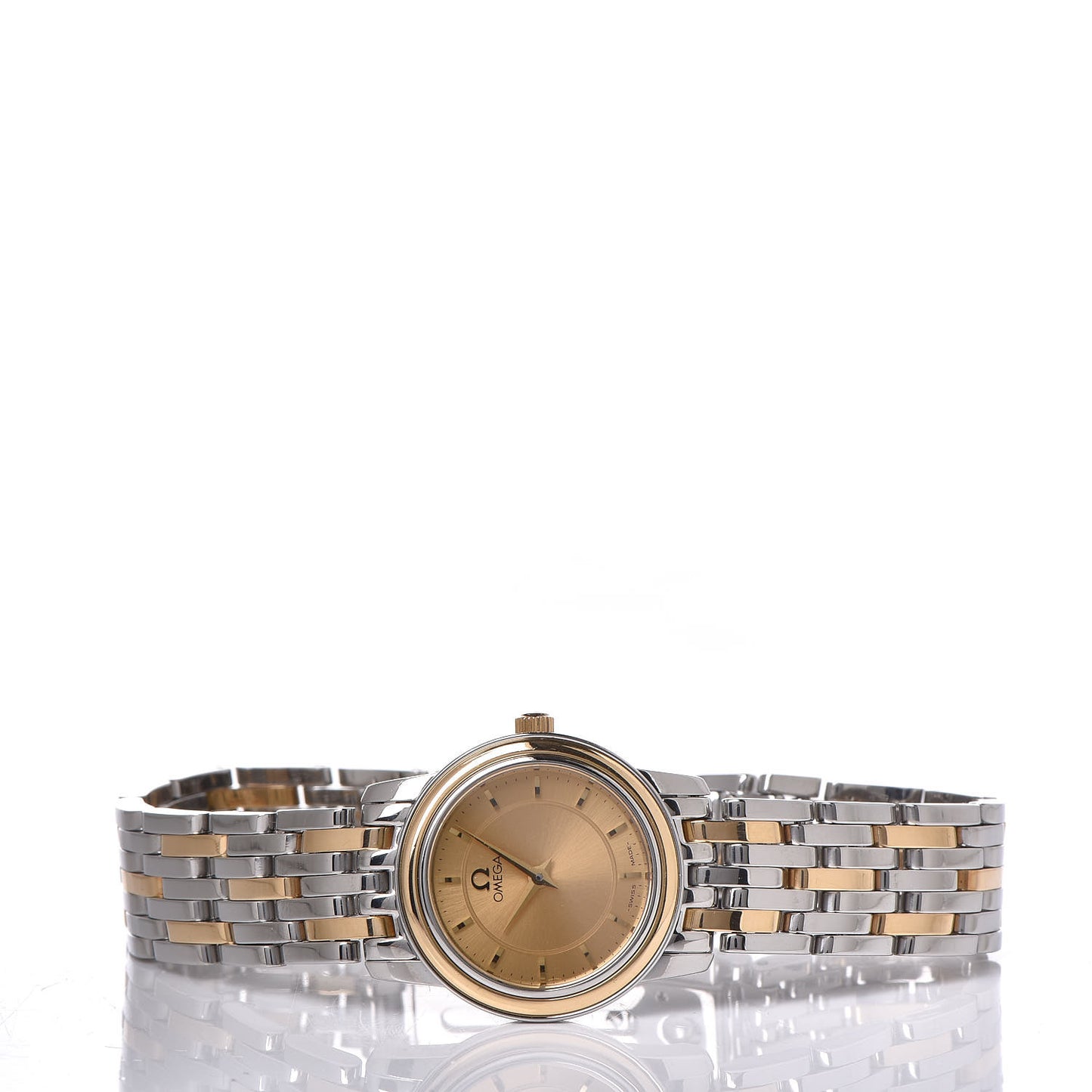 Stainless Steel 18K Yellow Gold 22mm Quartz Watch Champagne 4370.11.00