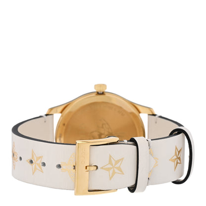 Gucci Stainless Steel Calfskin 38mm G-Timeless Bee Star Quartz Watch White 3 of 5