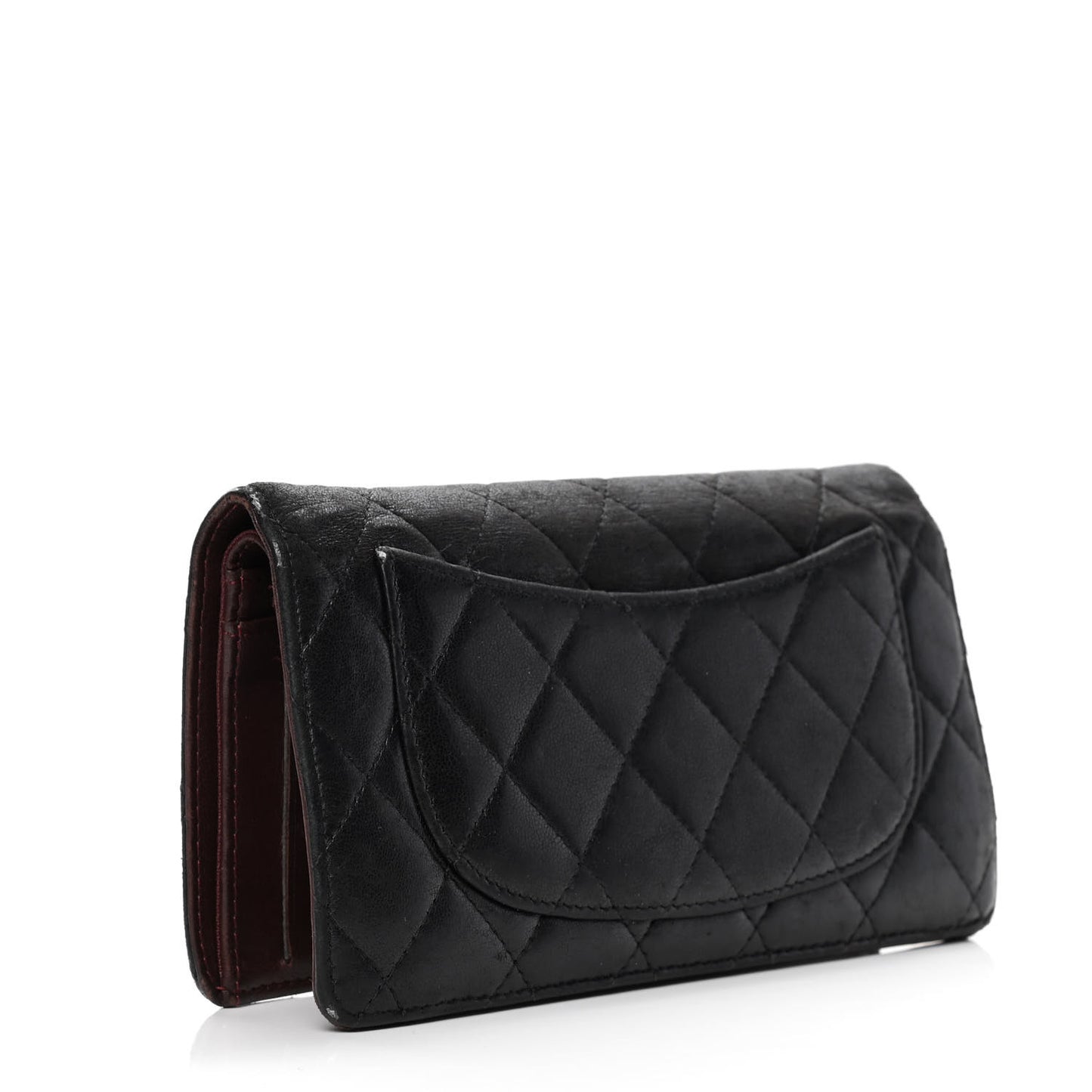 Lambskin Quilted Yen Wallet Black