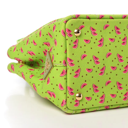 Prada Canapa Watermelon Print Small Logo Tote Erba 10 of 14