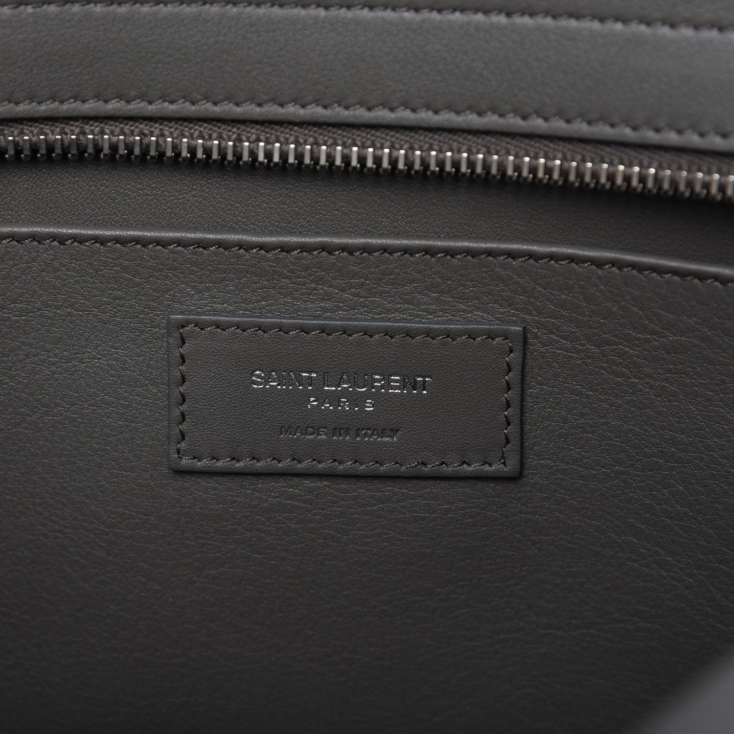 Saint Laurent Smooth Calfskin Crocodile Embossed Baby Monogram Downtown Cabas Earth 8 of 10