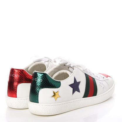 Gucci Calfskin Ayers Web Star Embroidered Ace Sneakers 41 White Multi 4 of 11
