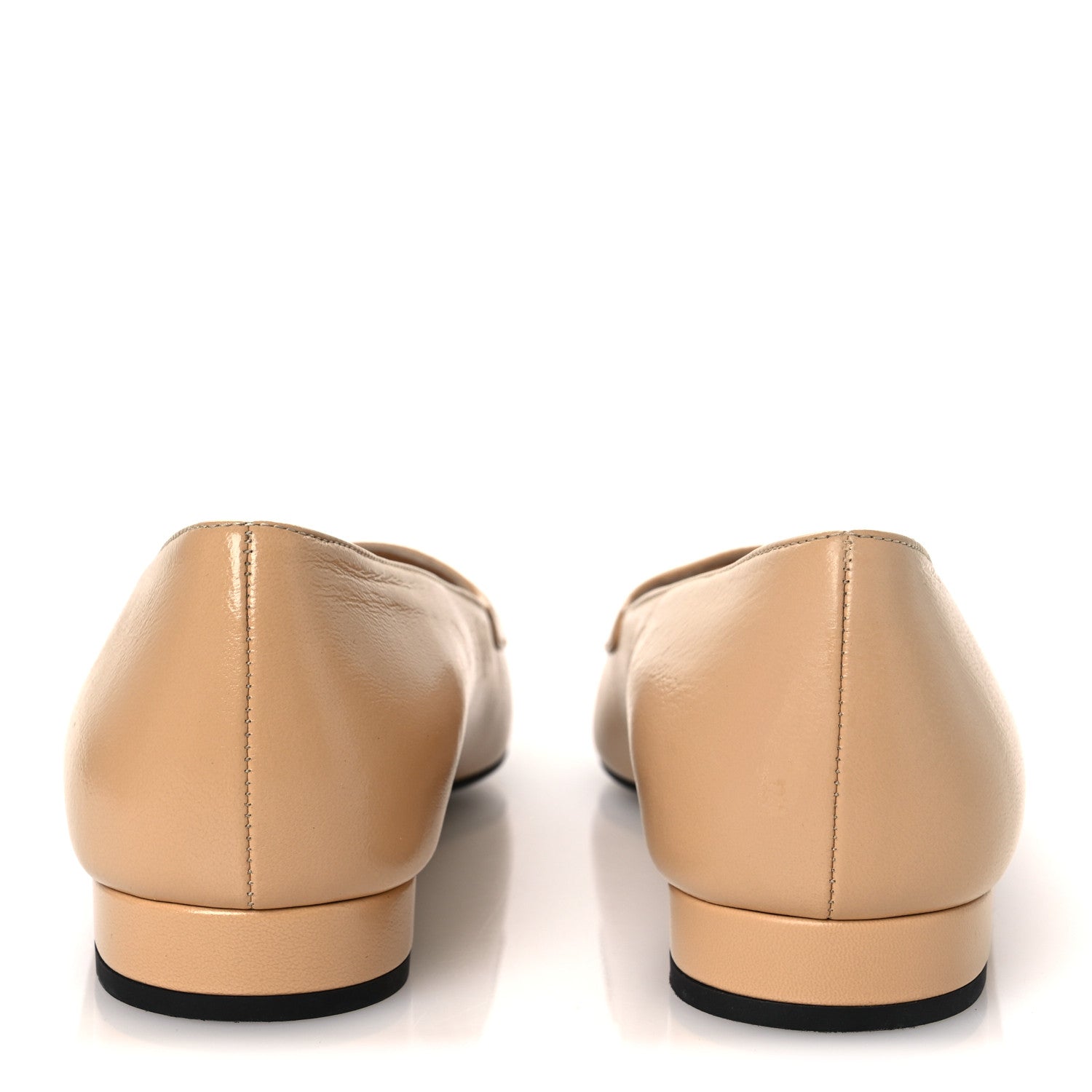 Chanel Lambskin Grosgrain Pointed Toe CC Ballet Flats 39 Beige Black 6 of 13