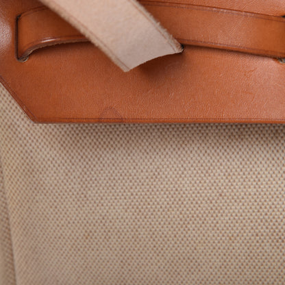 Hermes Toile Vache Calfskin Herbag 30 PM Backpack Natural 11 of 13