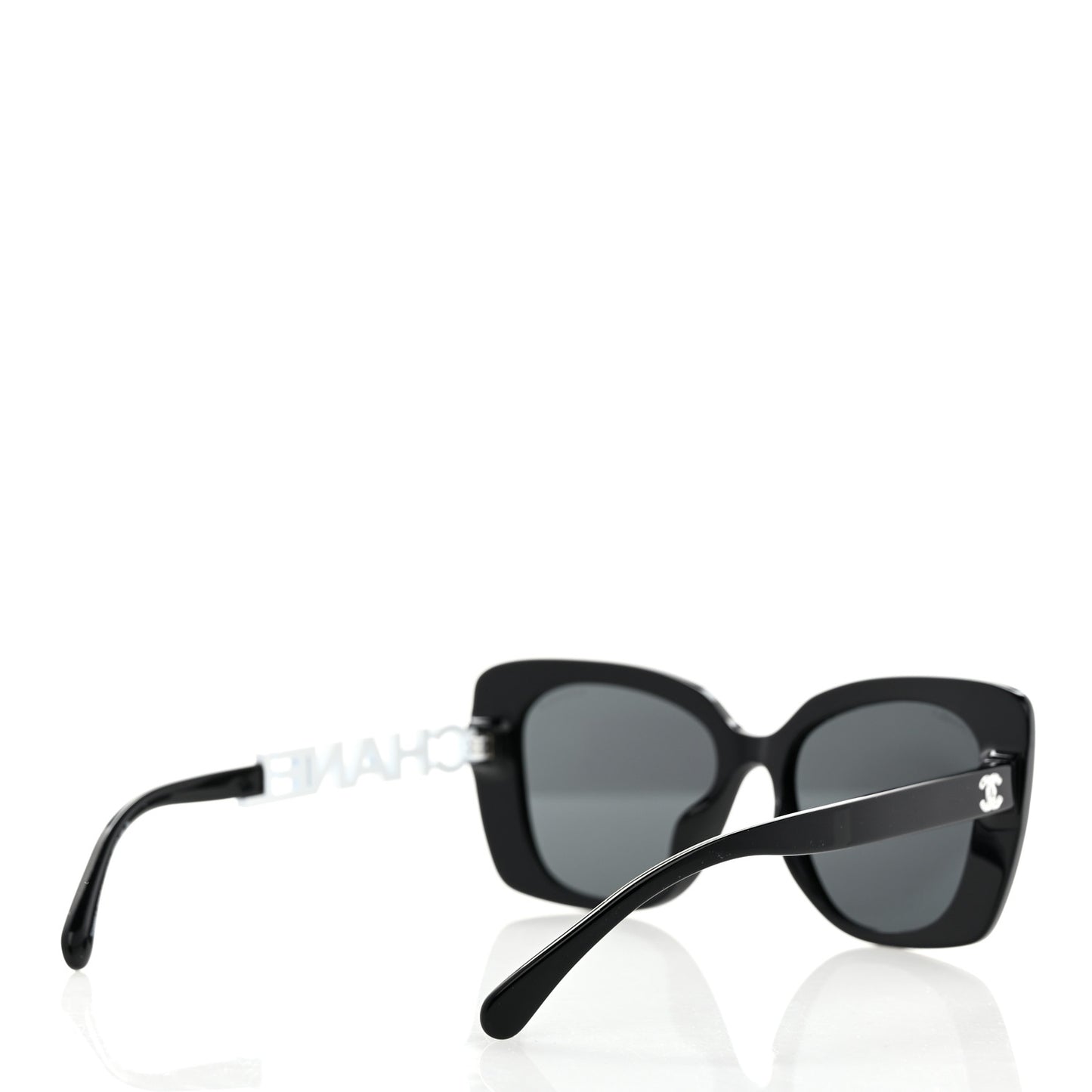 Acetate Strass Square Sunglasses 5422-B-A Black White
