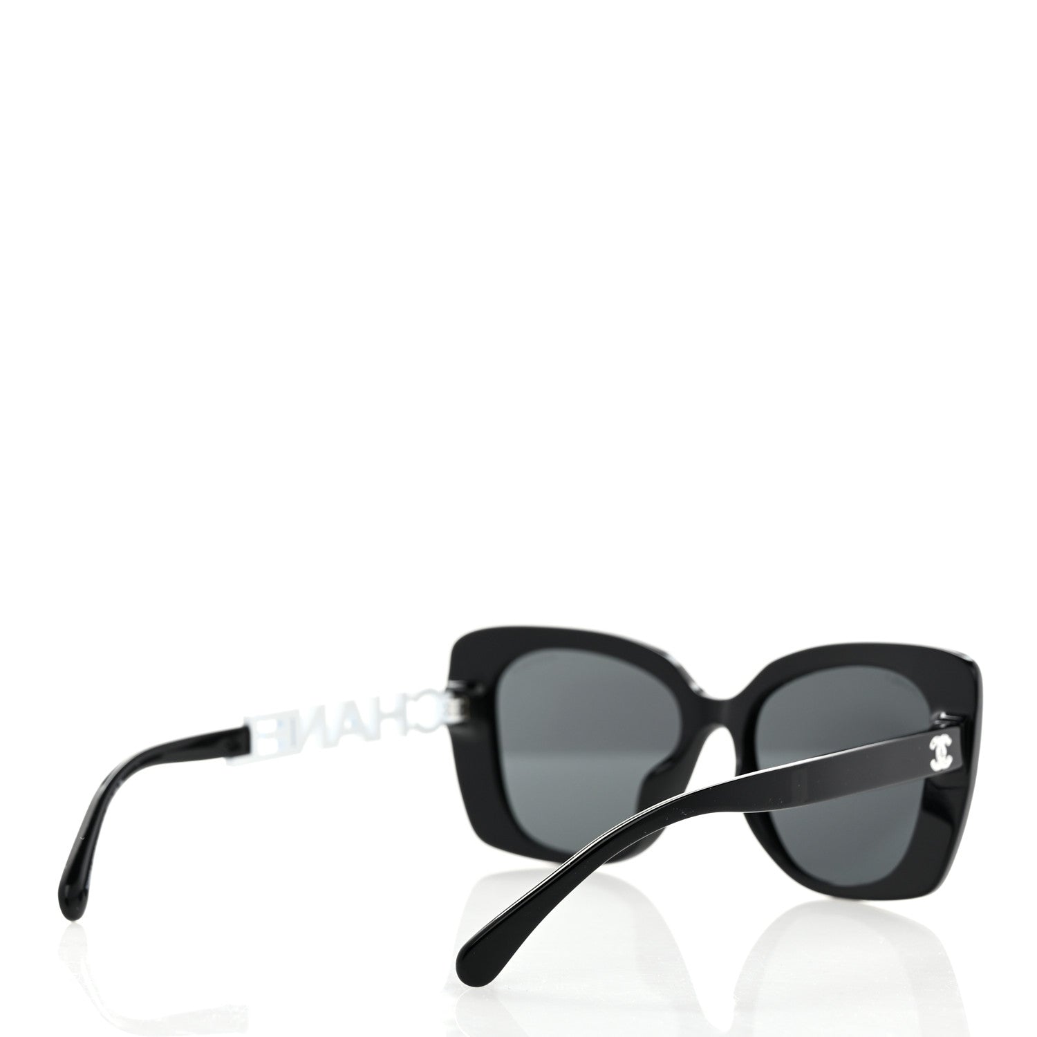Chanel Acetate Strass Square Sunglasses 5422-B-A Black White 4 of 7