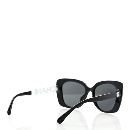 Chanel Acetate Strass Square Sunglasses 5422-B-A Black White 4 of 7