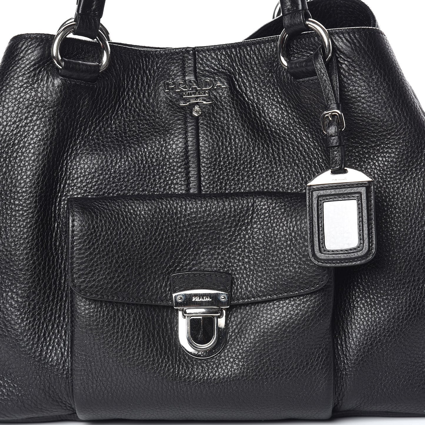Vitello Daino Pocket Tote Black