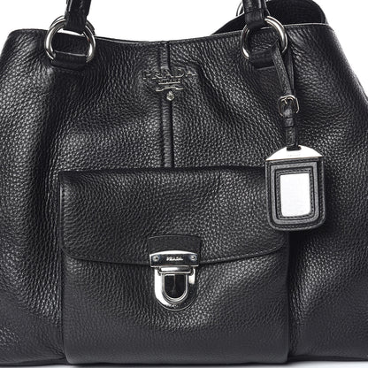 Prada Vitello Daino Pocket Tote Black 13 of 13