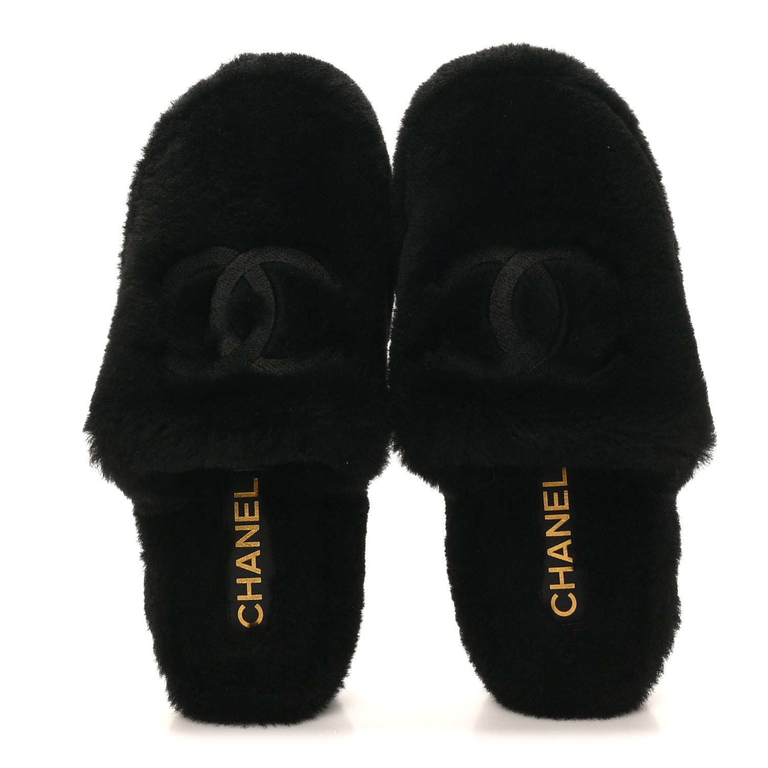 Chanel Shearling CC Flat Mules 36 Black 1818937 – FASHIONPHILE