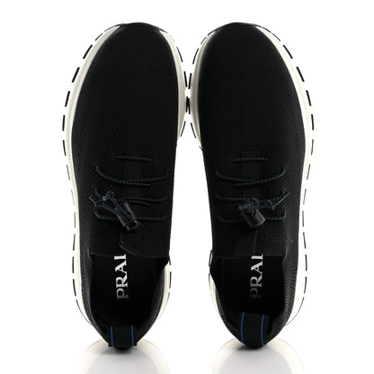 Prada Rubber Knit Fabric Mens Calzature Uomo Sneakers 8 Black Bluette 2 of 10