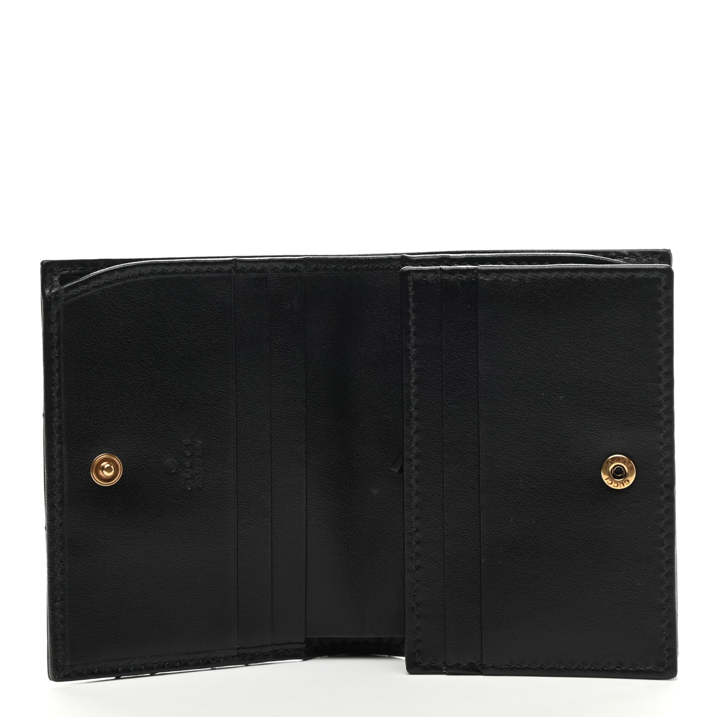 Calfskin Matelasse GG Marmont Card Case Wallet Black