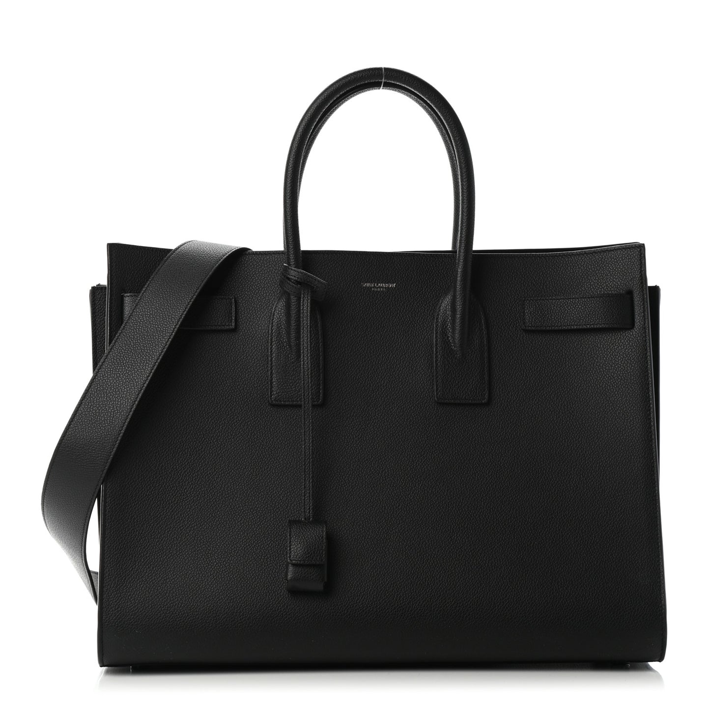 Grained Calfskin Large Sac De Jour Carryall Black