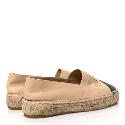 Chanel Lambskin CC Espadrilles 36 Beige Black 4 of 8