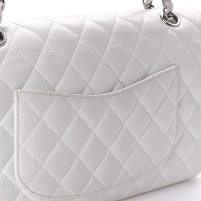 Chanel Caviar Quilted Medium Double Flap White 15 of 17