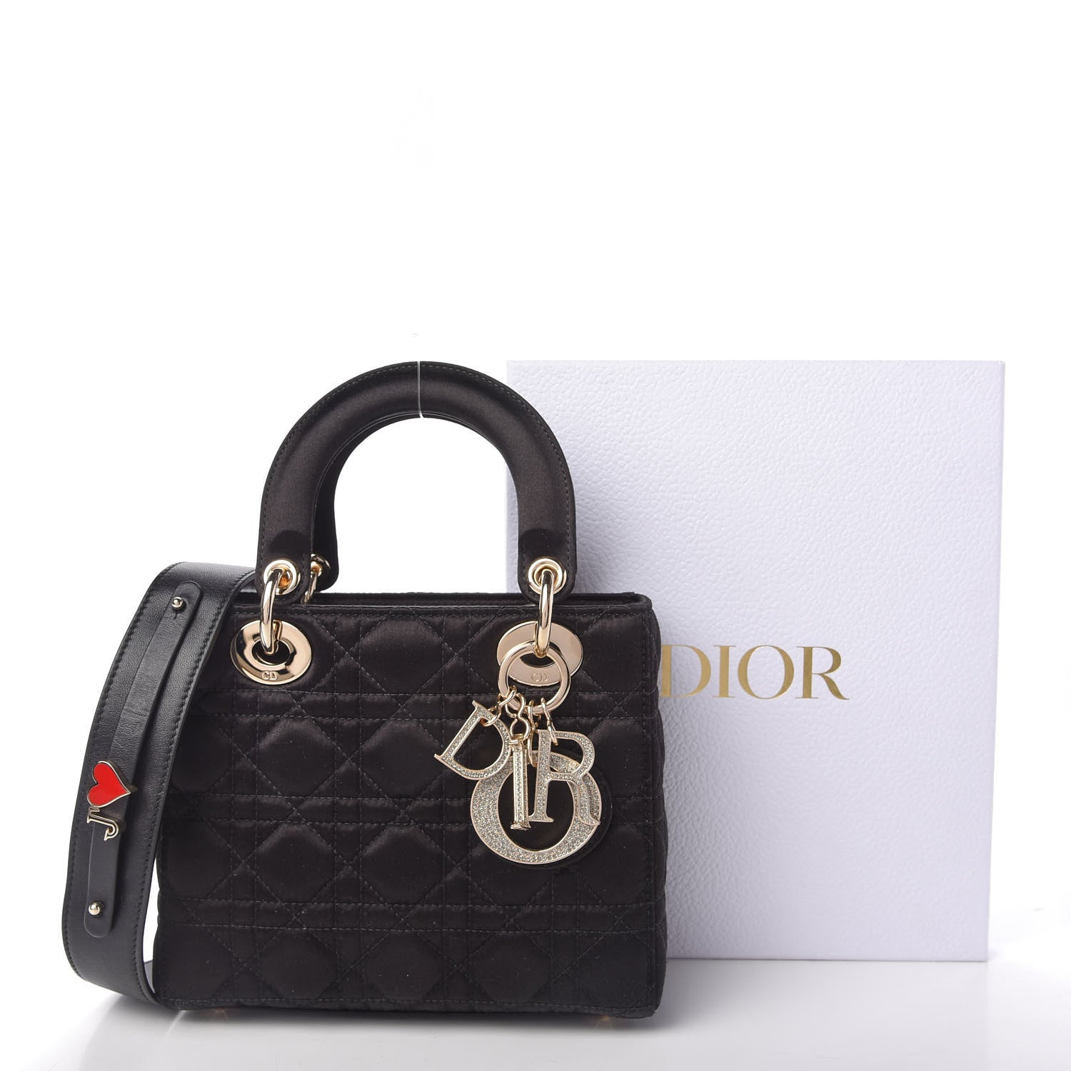Christian Dior Satin Swarovski Crystal Cannage My ABC Lady Dior Black 11 of 11