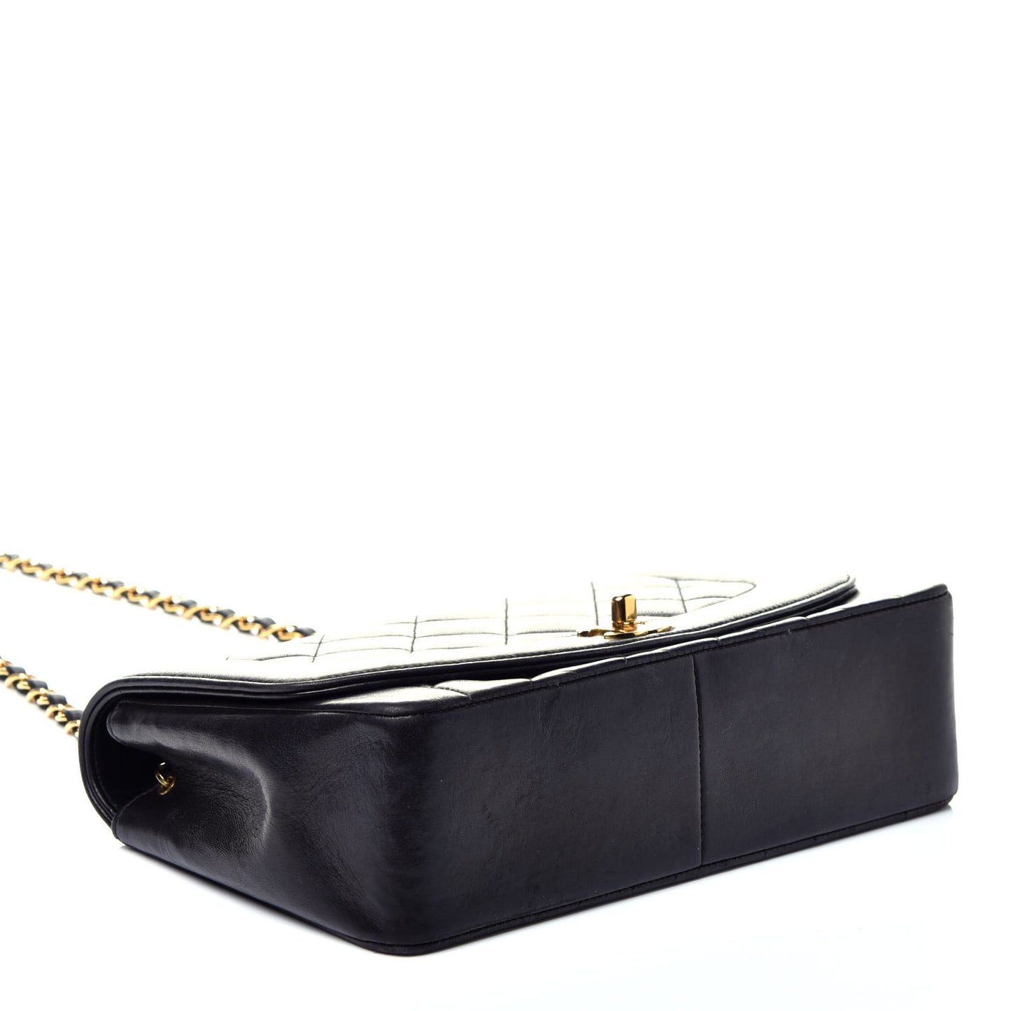 Lambskin Quilted Small Single Flap Black