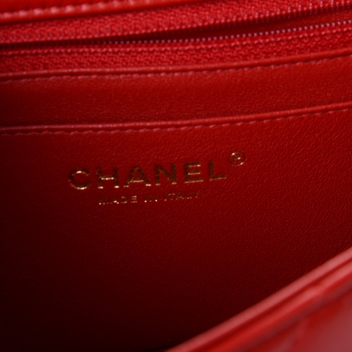Lambskin Quilted Mini Rectangular Flap Red