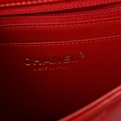 Chanel Lambskin Quilted Mini Rectangular Flap Red 7 of 10