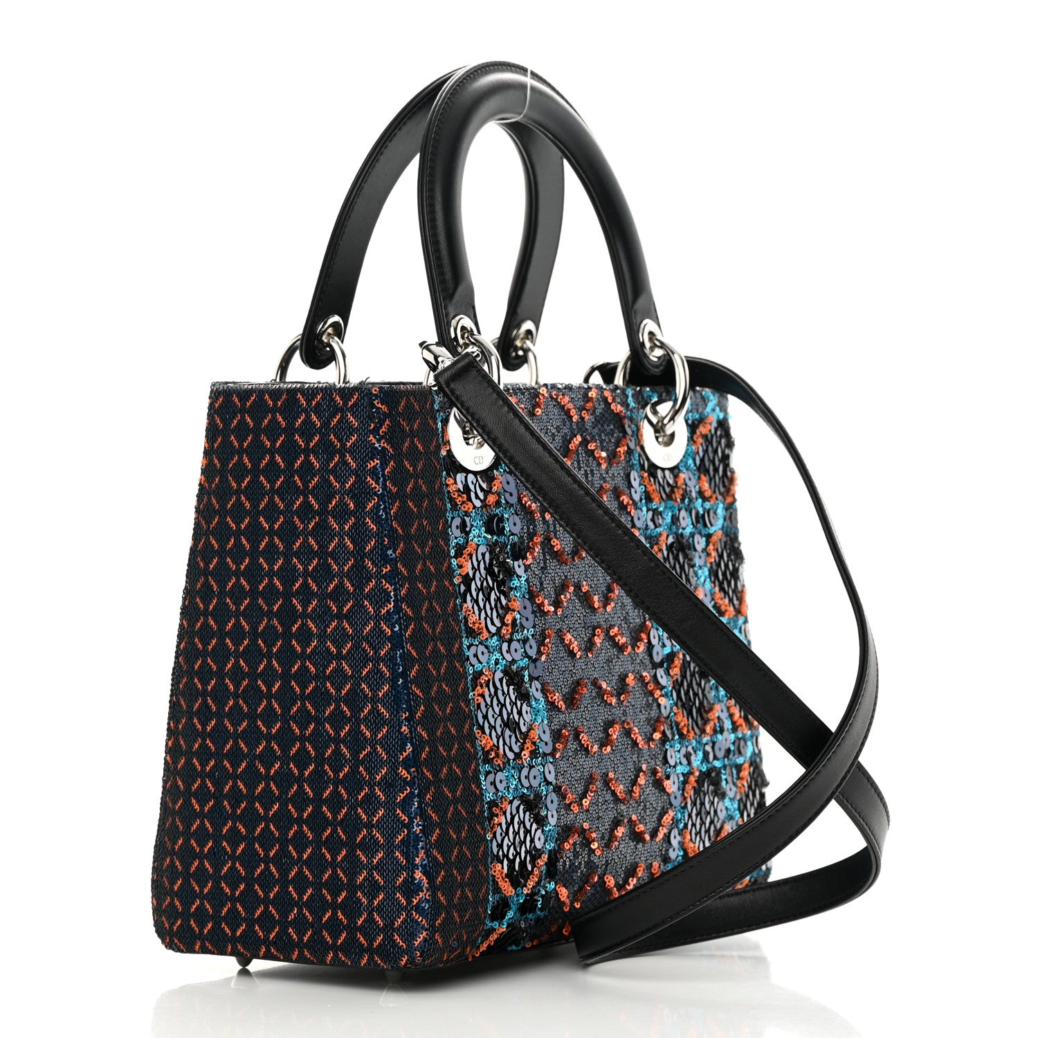 Christian Dior Sequin Medium Lady Dior Black Multicolor 3 of 15