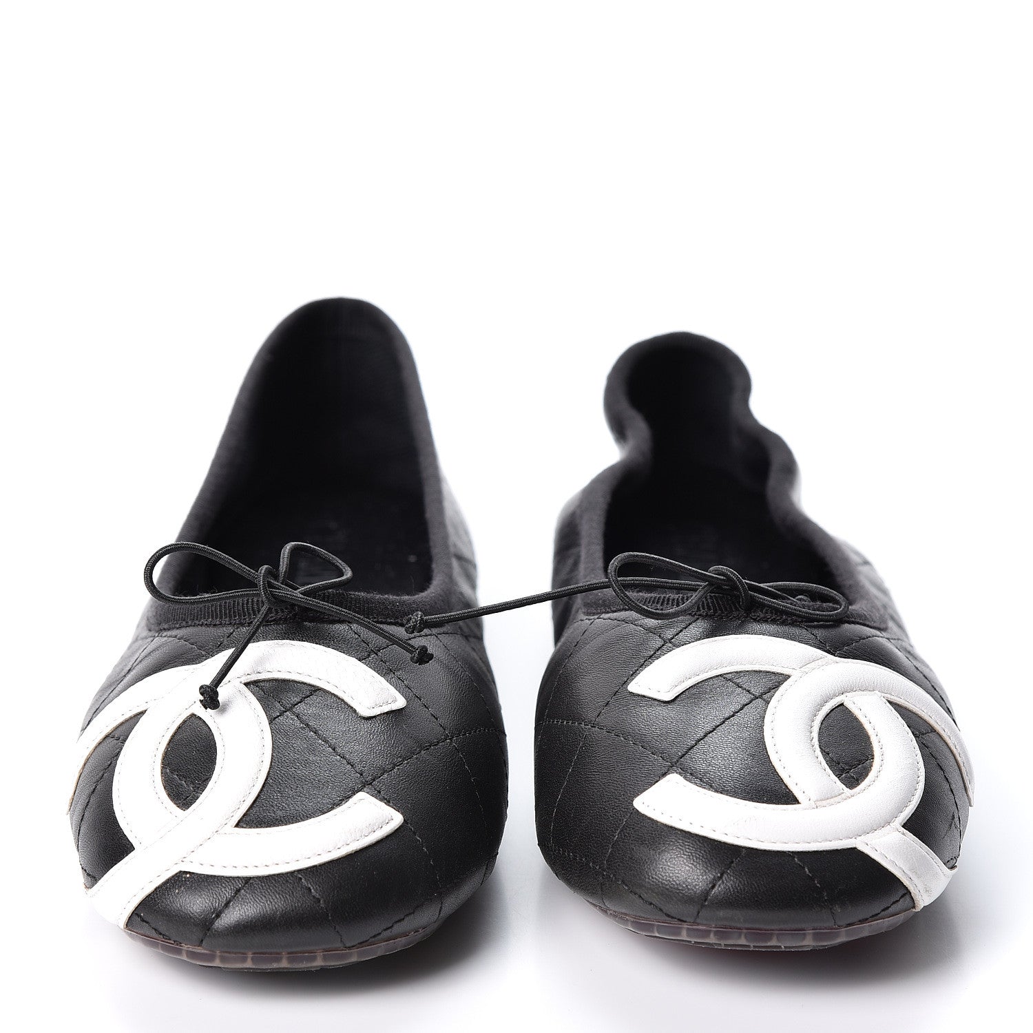 Chanel Lambskin Quilted Cambon Ballerina Flats 42 Black 2 of 11