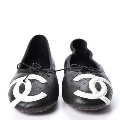 Chanel Lambskin Quilted Cambon Ballerina Flats 42 Black 2 of 11