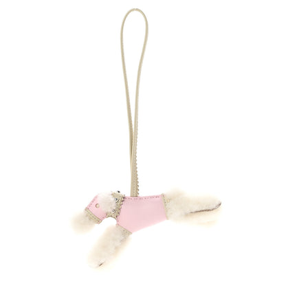 Hermes Milo Lambskin Epsom Shearling Budy Apic Charm Ecru Rose Darling 1 of 5