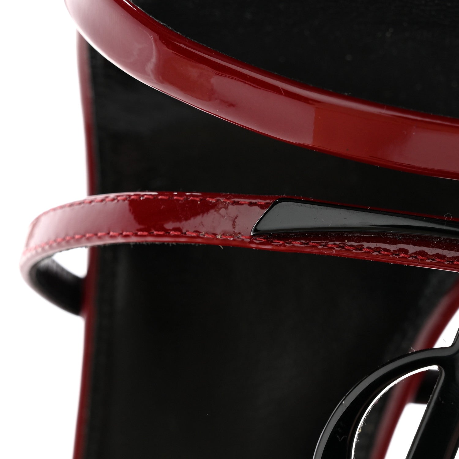Saint Laurent Patent Calfskin Cassandra 100 Sandals 40 Red Laquer 10 of 12