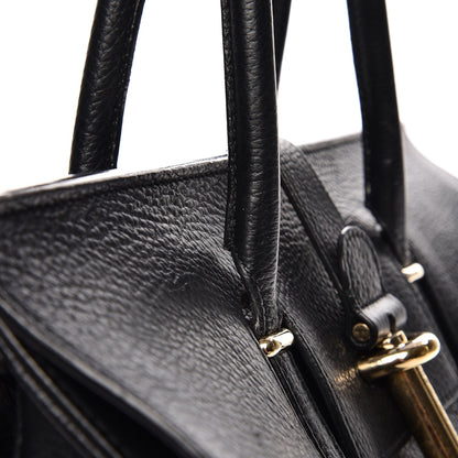 Balenciaga Grained Calfskin M Tube Round Tote Black 12 of 19