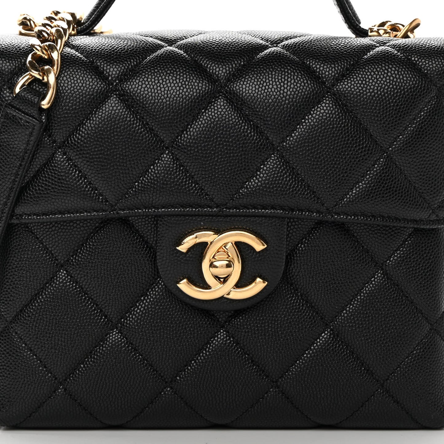 Caviar Quilted Handy Box Vanity Case Black