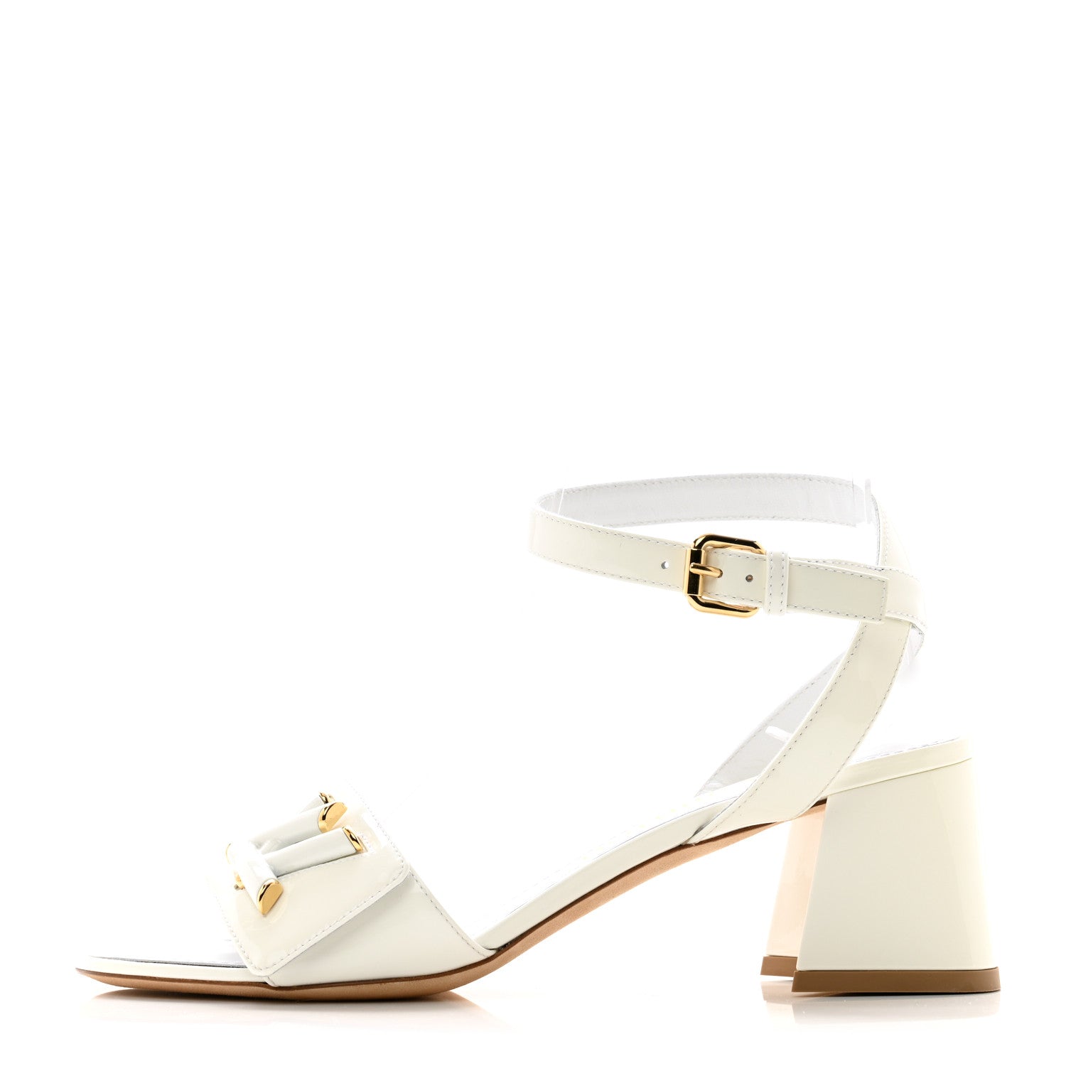 Louis Vuitton Patent Calfskin Shake Platform Sandal 36.5 White 1 of 13