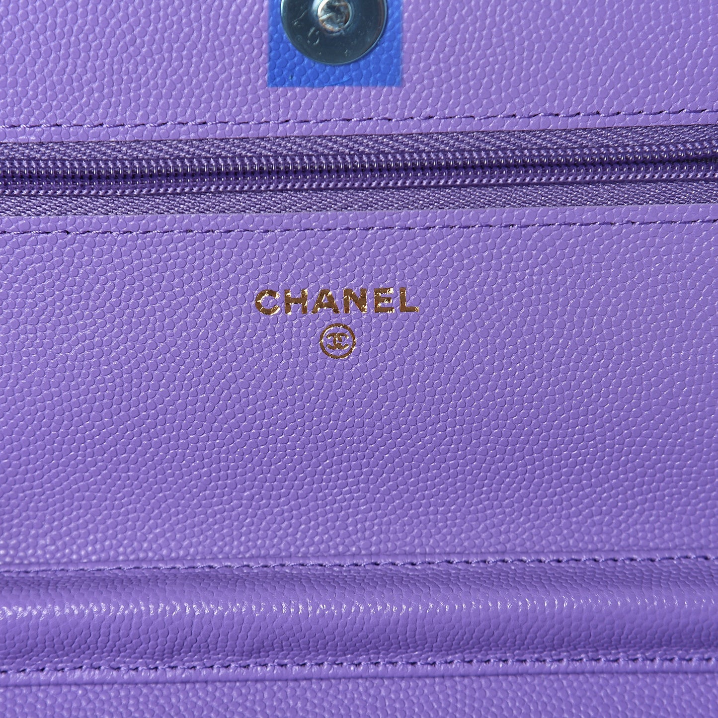 Caviar Quilted Wallet On Chain WOC Purple