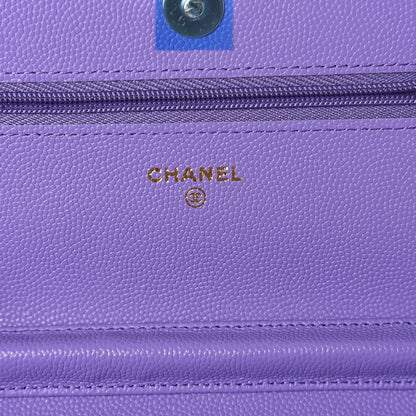 Chanel Caviar Quilted Wallet On Chain WOC Purple 5 of 10