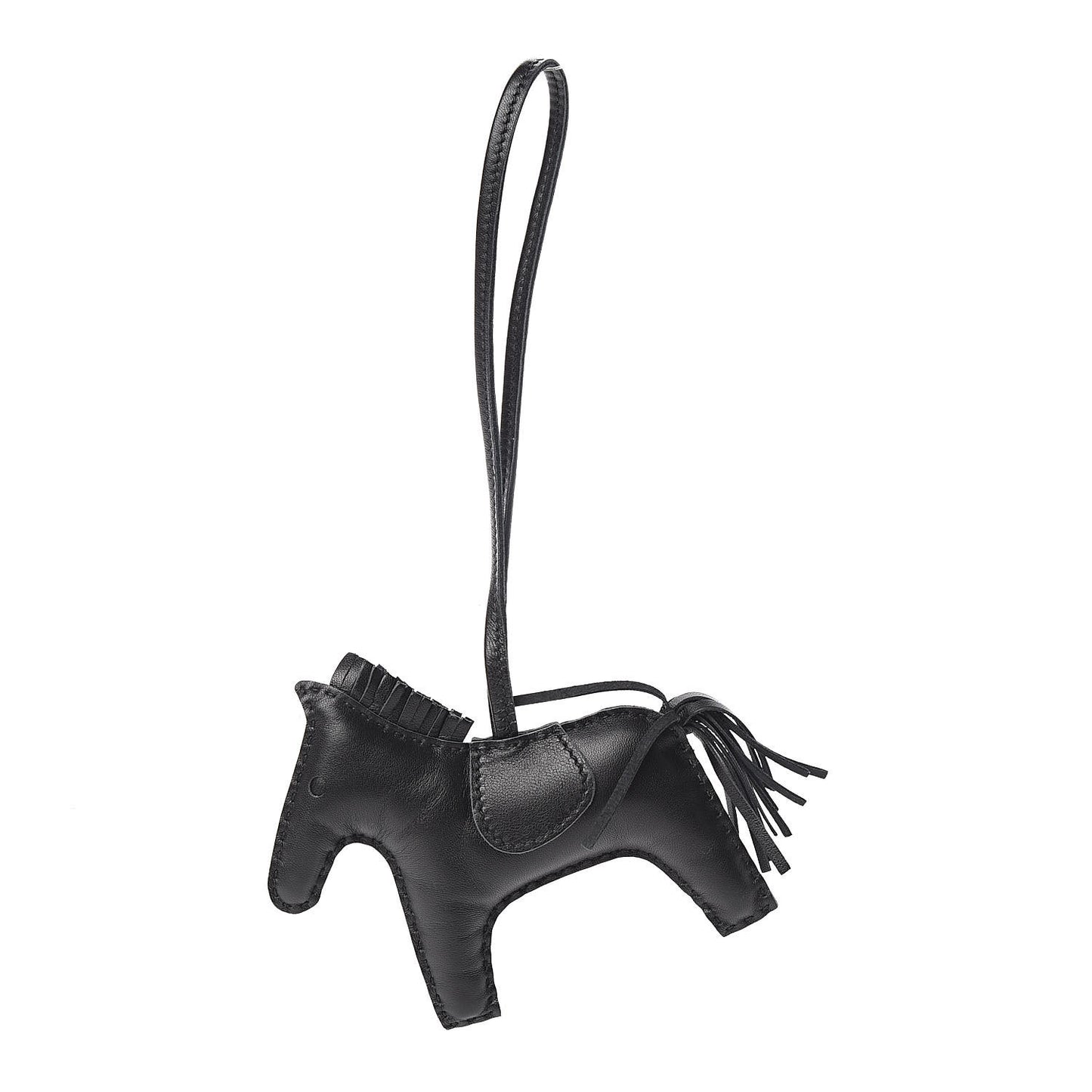 Milo Lambskin Grigri Rodeo Horse Bag Charm MM So Black