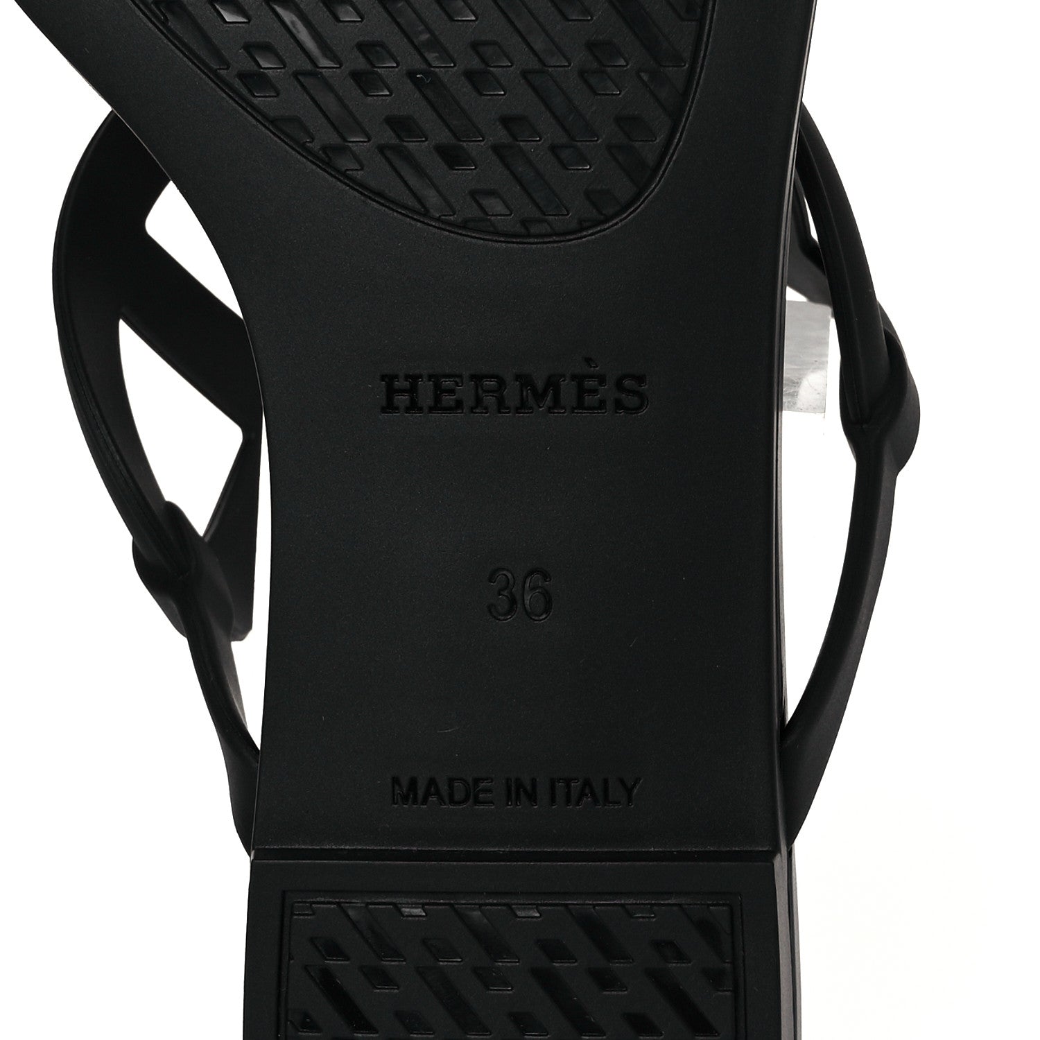 Hermes Rubber Womens Egerie Sandals 36 Black 6 of 10