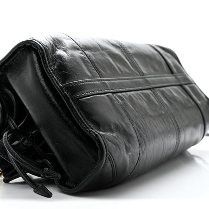 Prada Glossy Calfskin Triangle Medium Bonnie Shoulder Bag Black 8 of 15