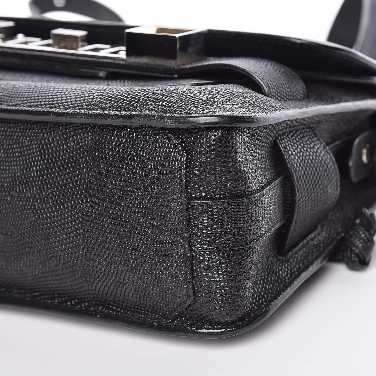 Proenza Schouler Calfskin Lizard Embossed Mini PS11 Classic Shoulder Bag Black 13 of 13