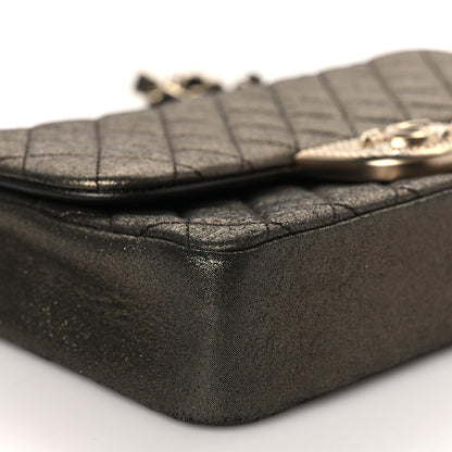 Chanel Iridescent Calfskin Quilted Crystal Mini Rectangular Flap Black Gold 7 of 8