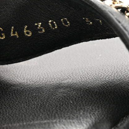 Chanel Lambskin Quilted Chain CC Platform Sandals 37.5 Black 8 of 10