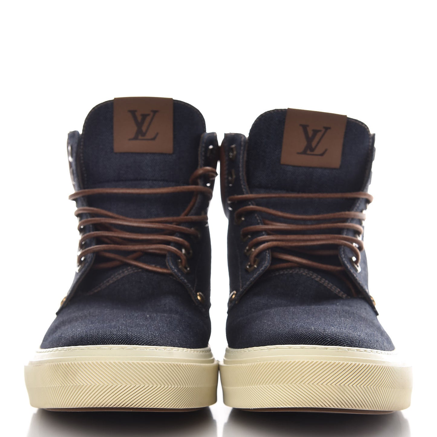 Calfskin Denim High Top Sneakers 11