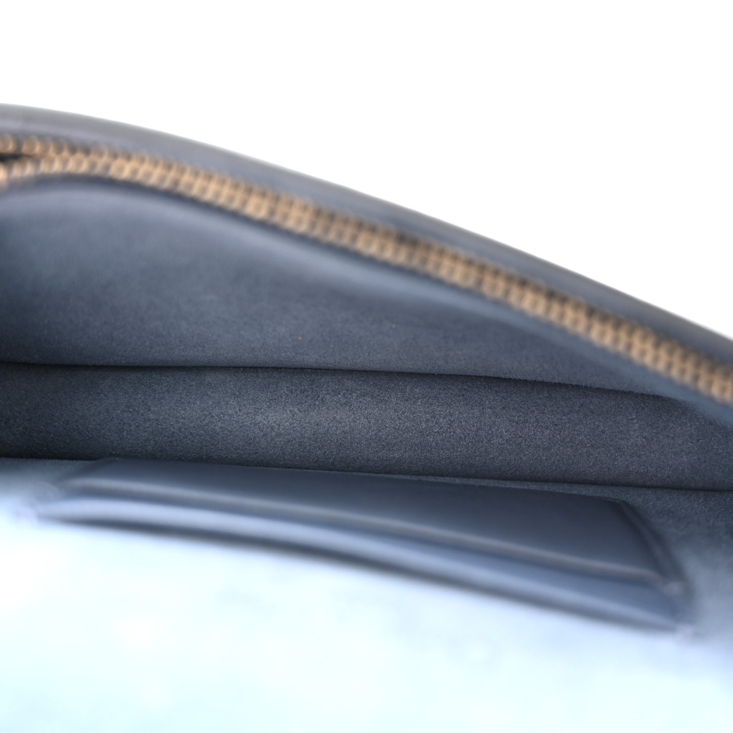 Goatskin Saddle Belt Clutch Denim Blue
