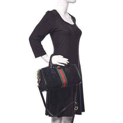 Gucci Suede Patent GG Web Medium Ophidia Boston Black 2 of 12