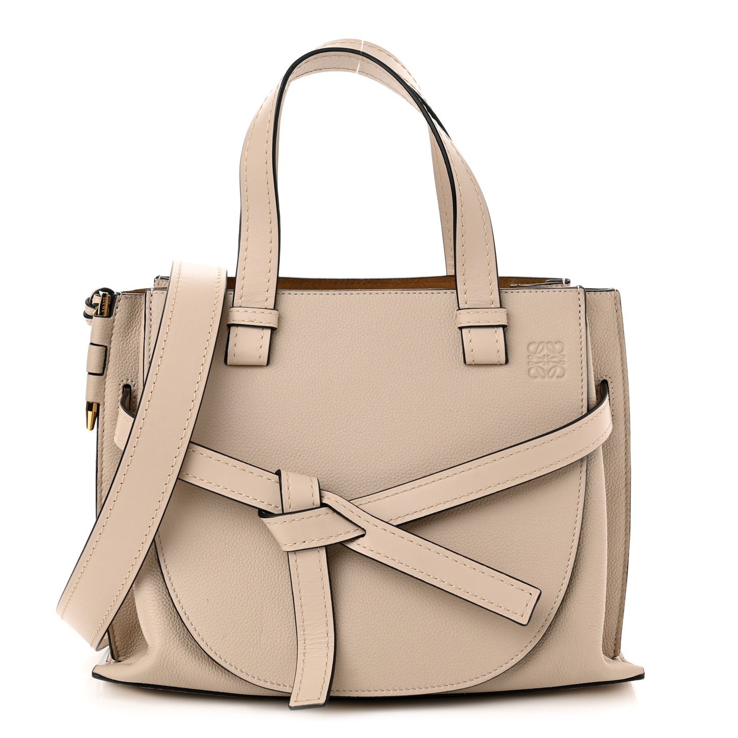 Calfskin Small Gate Tote Beige