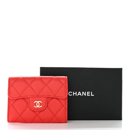 Chanel Caviar Quilted Compact Flap Wallet Red 12 of 12