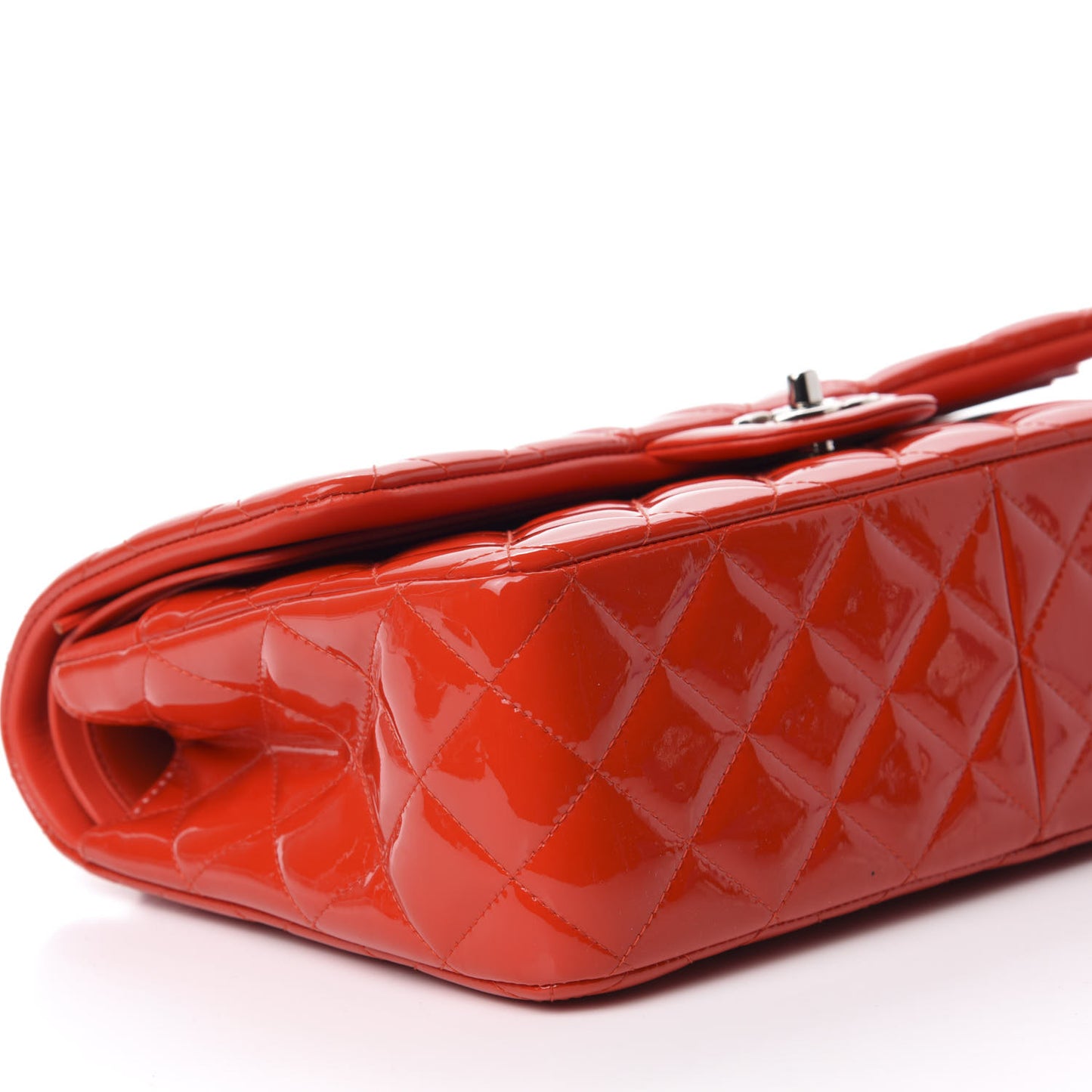 Patent Quilted Jumbo Double Flap Red