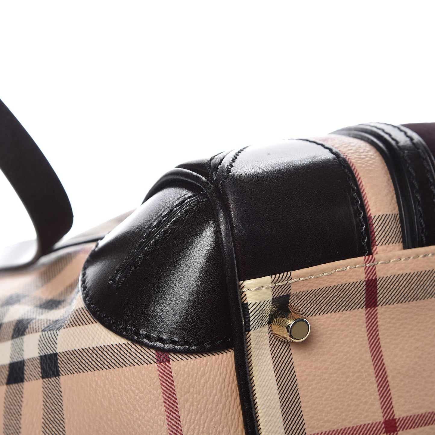 Suede Haymarket Check Colorblock Small Canterbury Tote Plum